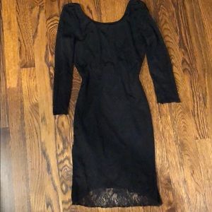 Little black dress with long sleeves
